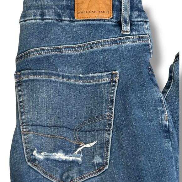 American Eagle The Dream Jean Distressed Skinny Jeans Size 4 Regular Stretch - Picture 4 of 10
